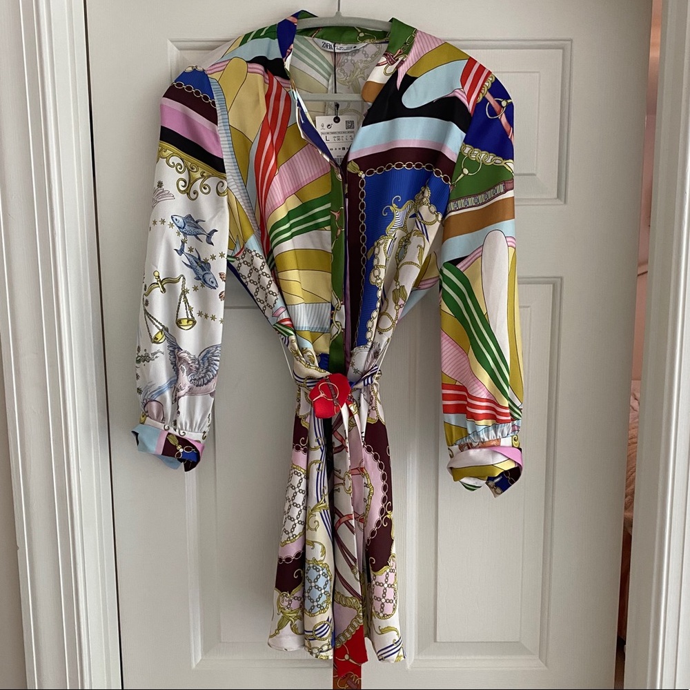 Zara Printed mini dress